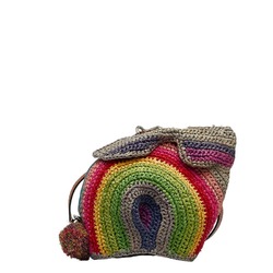 LOEWE Animal Line Paula's Bunny Rainbow Mini Shoulder Bag Multicolor Raffia Leather Ladies