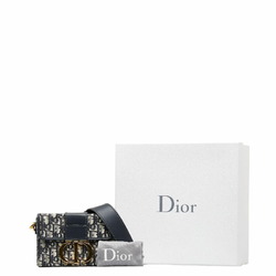 Christian Dior Dior Oblique 30 Montaigne Jacquard Logo Box Bag Shoulder M9204UTZQ 928U Navy Gold Canvas Leather Women's