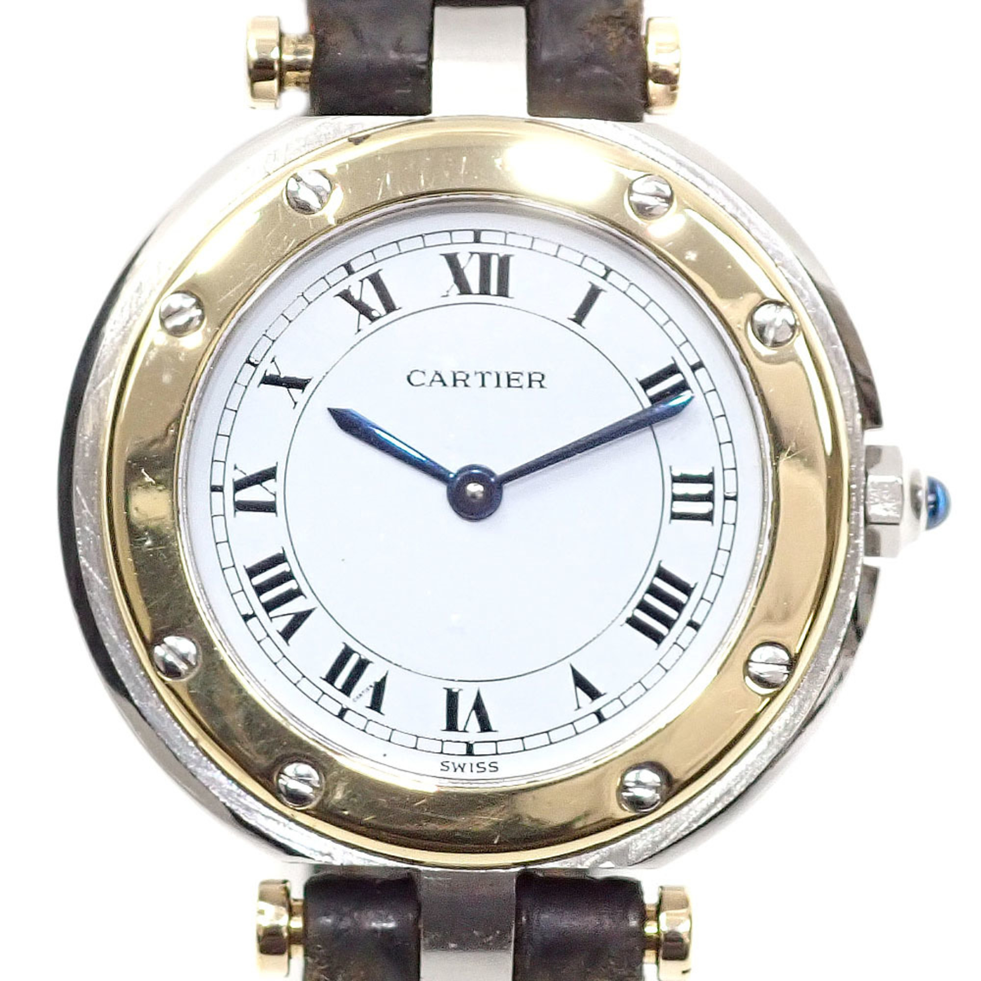 Cartier Watch Santos Round SM Ladies Quartz SS YG 81913 Battery