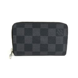 LOUIS VUITTON Coin Case Wallet Damier Graphite Zippy Purse Canvas Dark Gray Silver Men's N63076