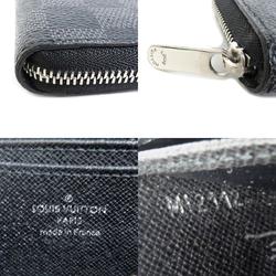 LOUIS VUITTON Coin Case Wallet Damier Graphite Zippy Purse Canvas Dark Gray Silver Men's N63076