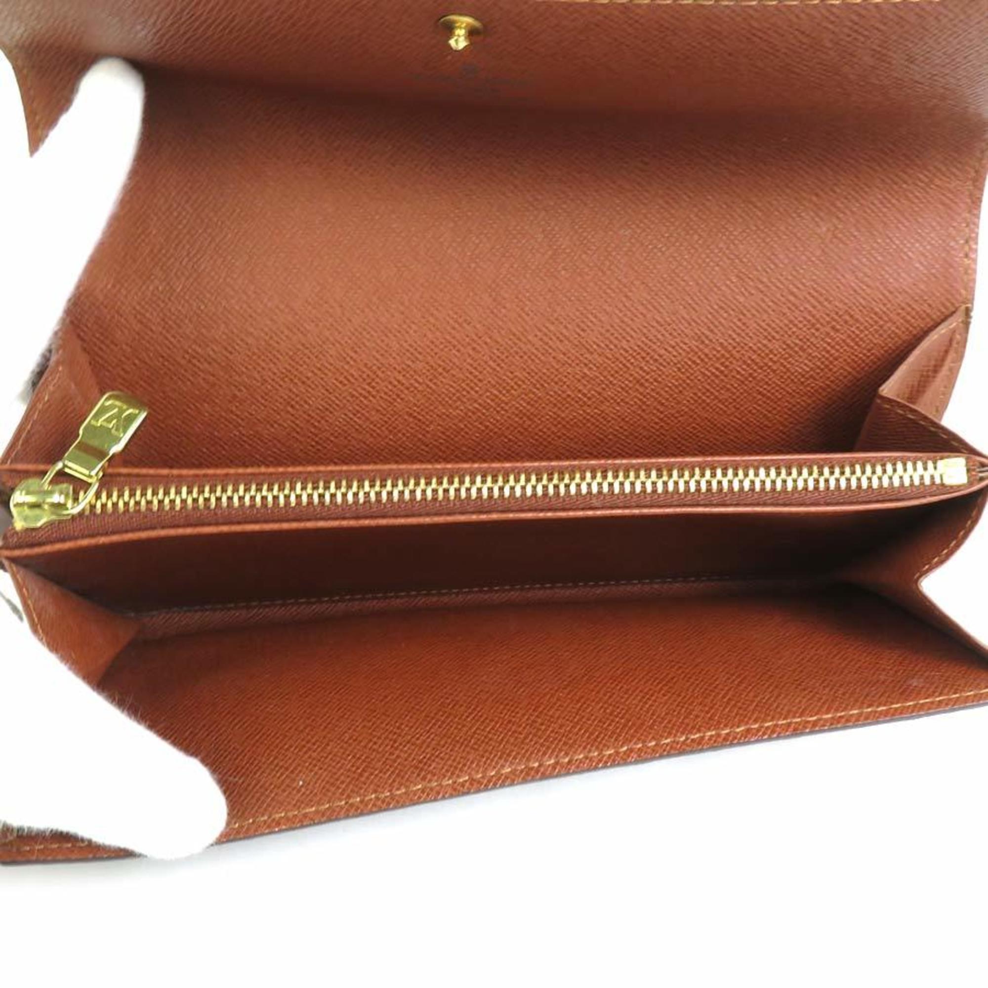 LOUIS VUITTON Long Wallet Monogram Portefeuille Sarah Canvas Brown Gold Unisex