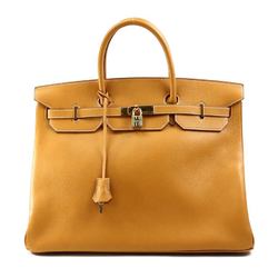 Hermes HERMES Handbag Birkin 40 Ardennes Natural Gold Unisex