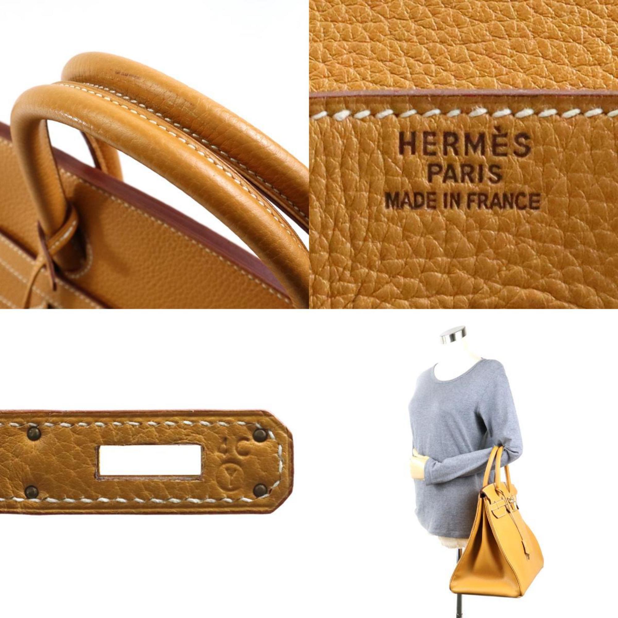 Hermes HERMES Handbag Birkin 40 Ardennes Natural Gold Unisex