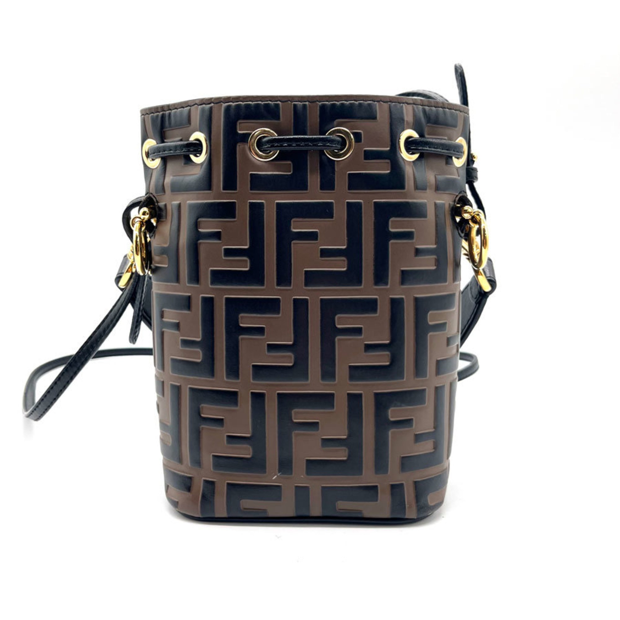 FENDI Handbag Crossbody Shoulder Bag Zucca Leather Brown Ladies 8BS010 A659
