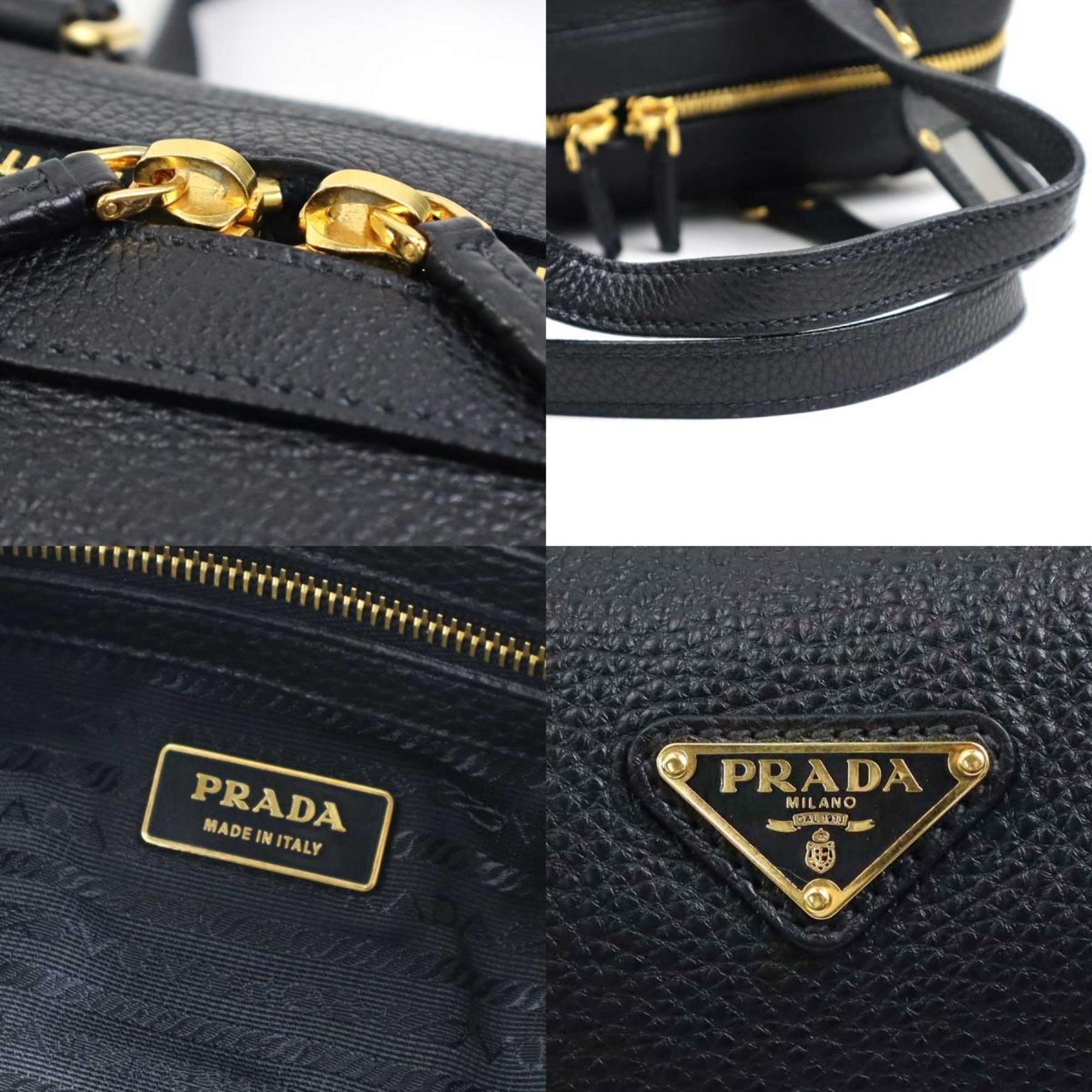 Prada PRADA shoulder bag leather black ladies