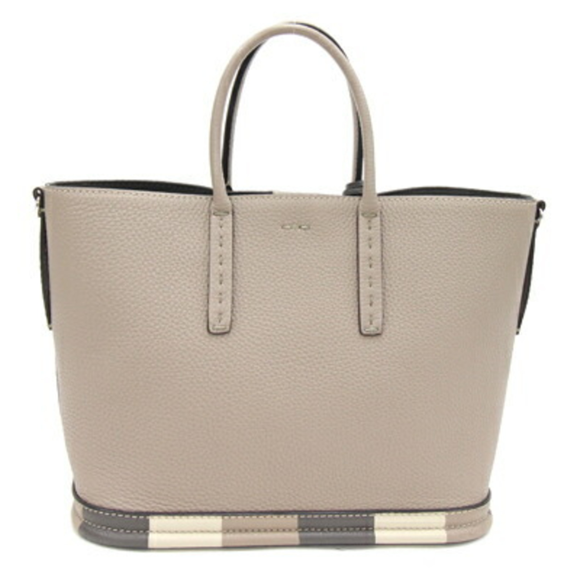 Fendi Handbag Selleria 8BH349 Greige Leather Tote Bag Women's FENDI