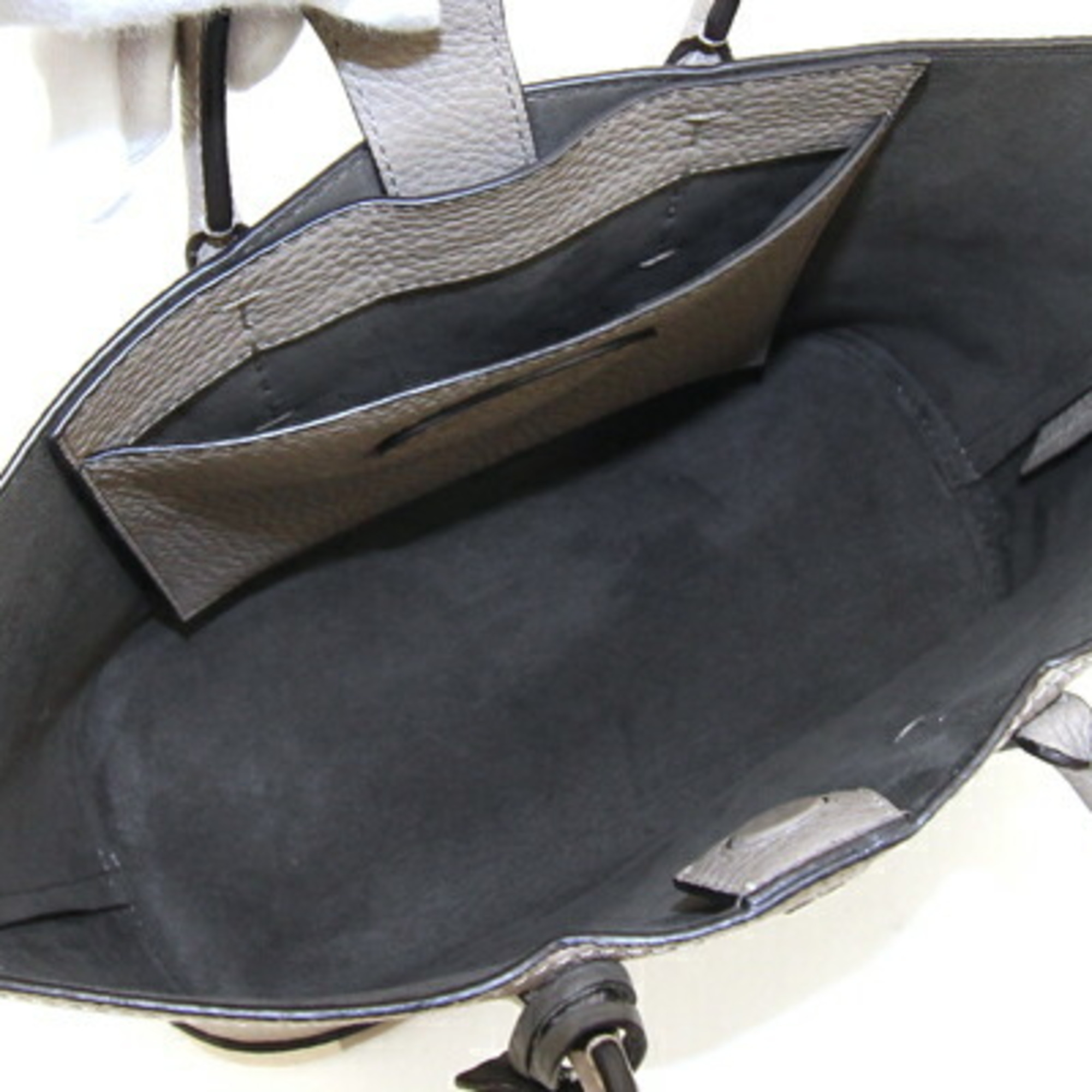 Fendi Handbag Selleria 8BH349 Greige Leather Tote Bag Women's FENDI
