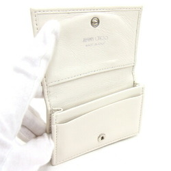 Jimmy Choo Business Card Holder Star Embossed Off-White Silver Leather Case White Ladies JIMMY CHOO