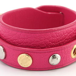 LOUIS VUITTON Bracelet Spike It M6691 Pink Leather Bangle Ladies