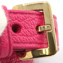 LOUIS VUITTON Bracelet Spike It M6691 Pink Leather Bangle Ladies