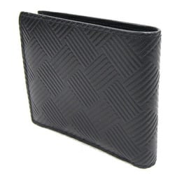 Bottega Veneta Bifold Wallet Devos Intrecciato 605722 Black Leather Compact Men's BOTTEGA VENETA