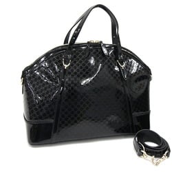 Gucci Handbag Micro Guccisima 309614 Black Patent Leather Enamel Women's GUCCI