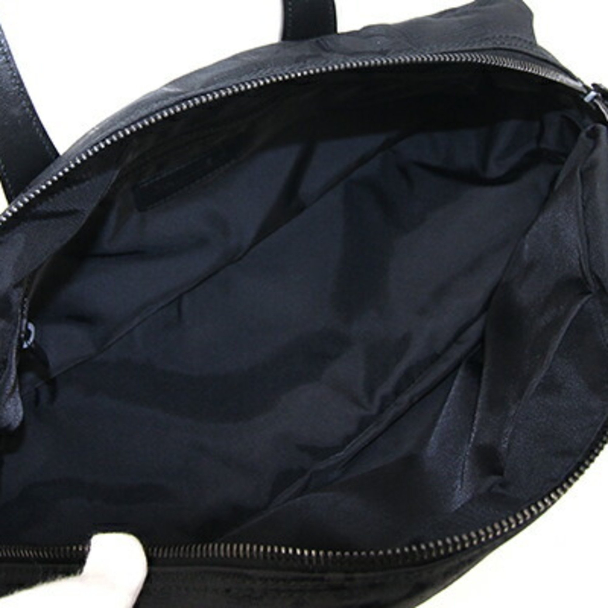 CHANEL Handbag New Line Boston Bag A15828 Black Nylon Leather Horizontal Here Mark Ladies