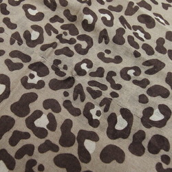 Cartier Stole Scarf Brown 70% Cashmere 30% Silk Leopard Print Chiffon Large Ladies