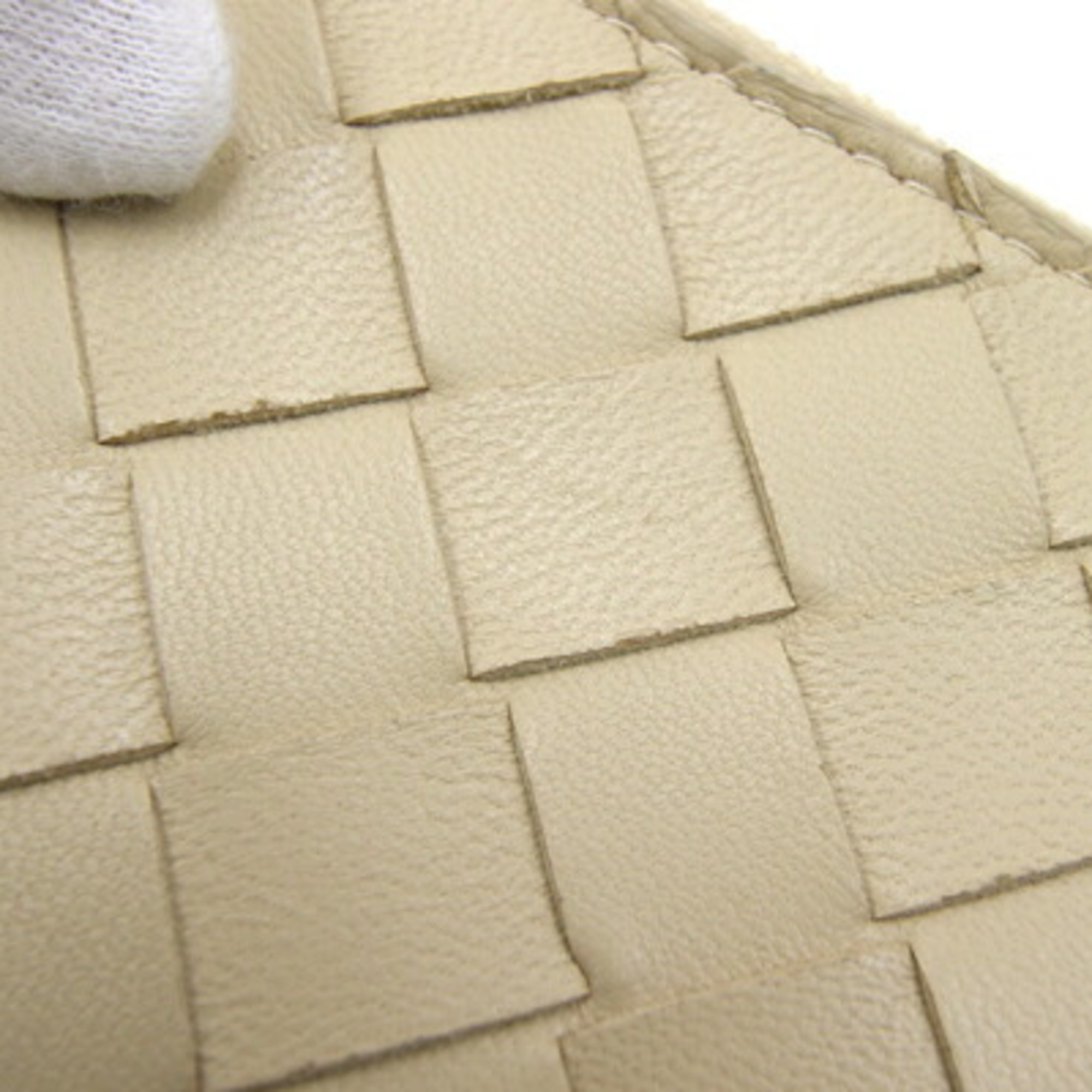 Bottega Veneta Bifold Long Wallet Intrecciato 707601 Beige Leather Compact Women's BOTTEGA VENETA