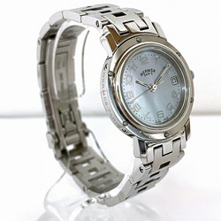 Hermes Clipper Nacre CL4.210 Quartz Blue Shell Dial Watch Ladies