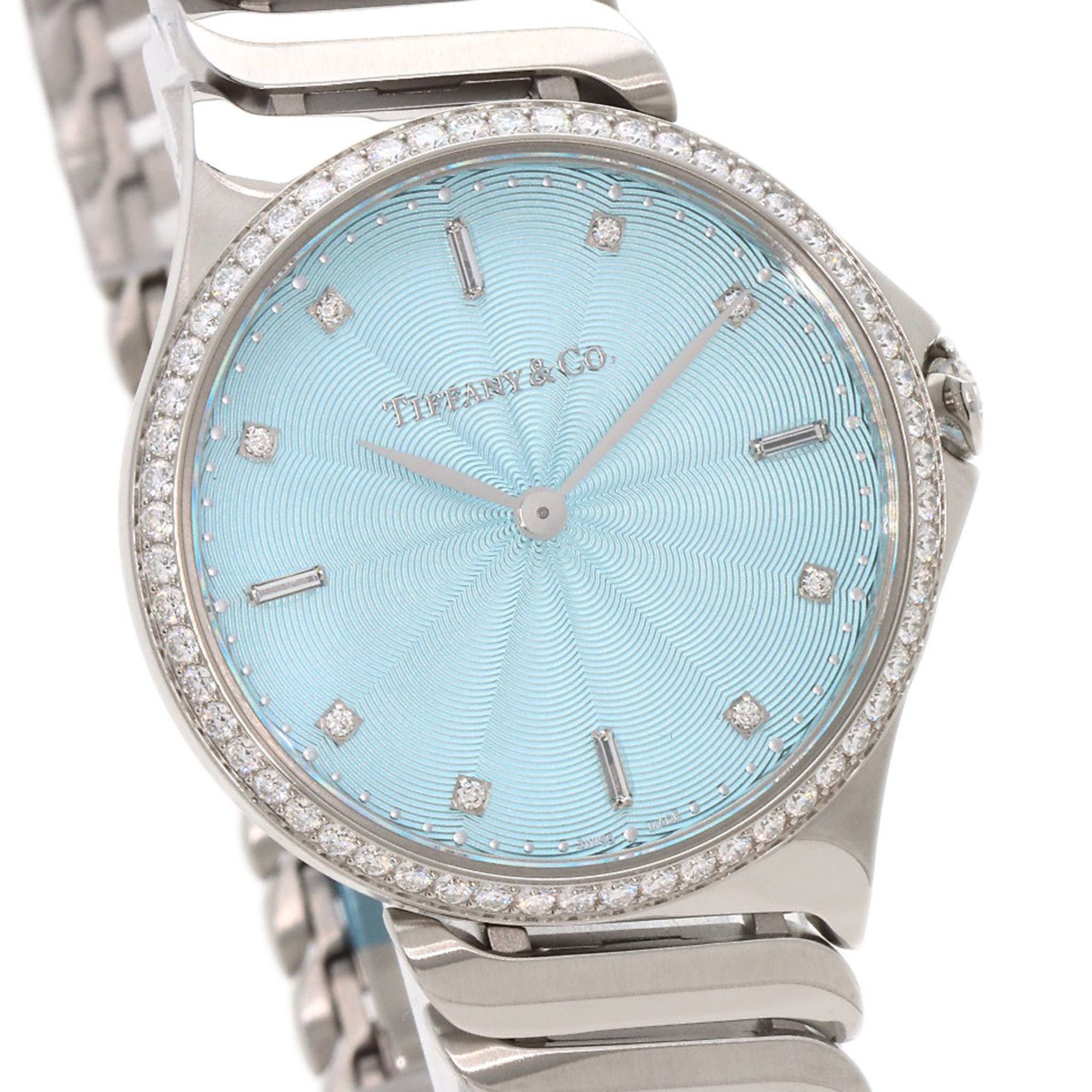 Tiffany Metro 2 12P Diamond Watch Stainless Steel/SS Ladies TIFFANY&Co.