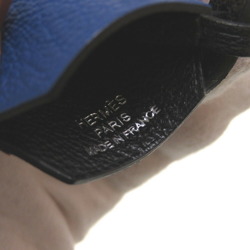 Hermes Jockey Bag Charm Vaux Balenia Wood Black Blue France B engraved (Made in 2023) Keychain 0196 HERMES