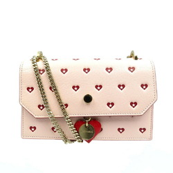 Jimmy Choo Finley 2017 Valentine's Day Limited Sweet Heart Leather Pink Chain Shoulder Bag 0112JIMMY CHOO