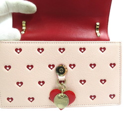 Jimmy Choo Finley 2017 Valentine's Day Limited Sweet Heart Leather Pink Chain Shoulder Bag 0112JIMMY CHOO