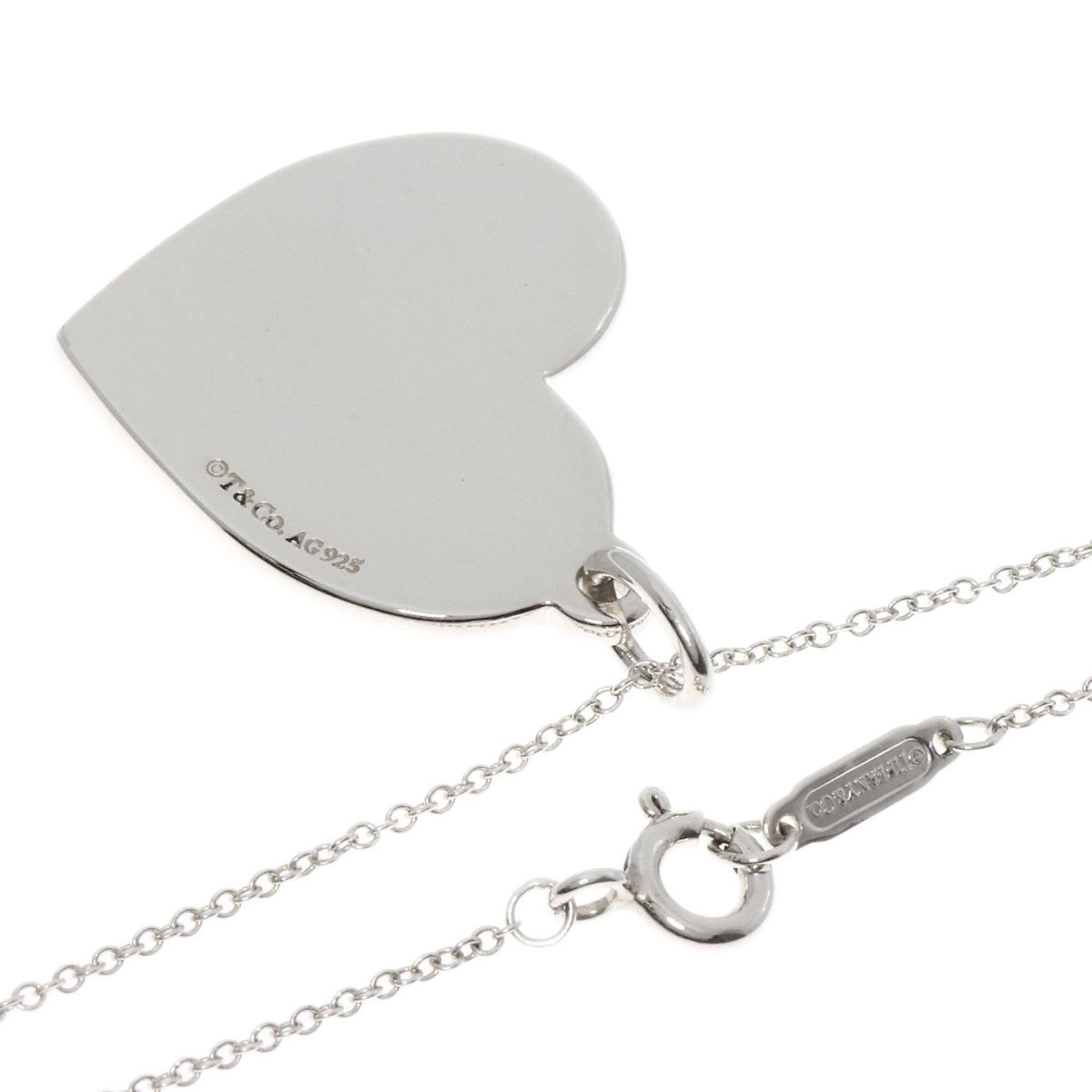 Tiffany Heart Plate Necklace Silver Women's TIFFANY&Co.