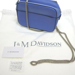 J&M Davidson Pebble Chain Shoulder Bag Leather Blue 0176J&M