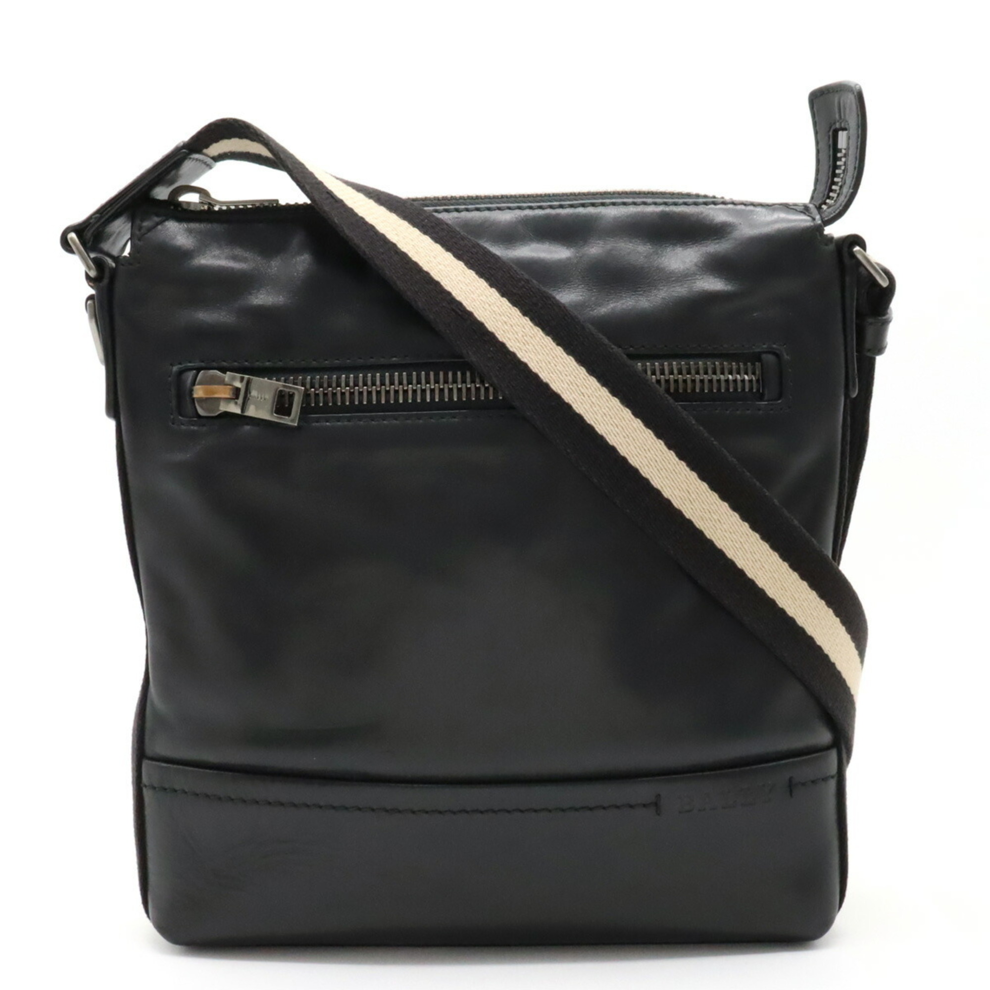 BALLY Trainspotting Shoulder Bag Leather Black Beige | eLADY Globazone