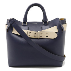 BURBERRY Medium Belt Bag Handbag Shoulder Leather Navy Ivory 4076723