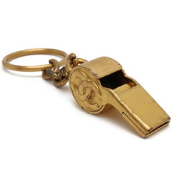 CHANEL Whistle Coco Mark CC Keyring Keychain Bag Charm GP Gold Plated 95A