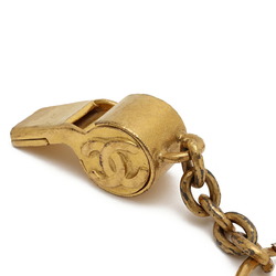 CHANEL Whistle Coco Mark CC Keyring Keychain Bag Charm GP Gold Plated 95A