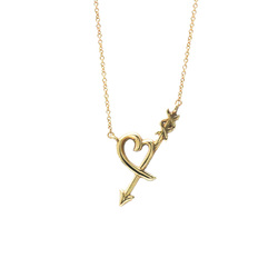 Tiffany Heart Arrow Necklace Pink Gold (18K) No Stone Men,Women Fashion Pendant Necklace (Pink Gold)