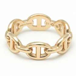 Hermes Chaine D'Ancre Pink Gold (18K) Fashion No Stone Band Ring Pink Gold