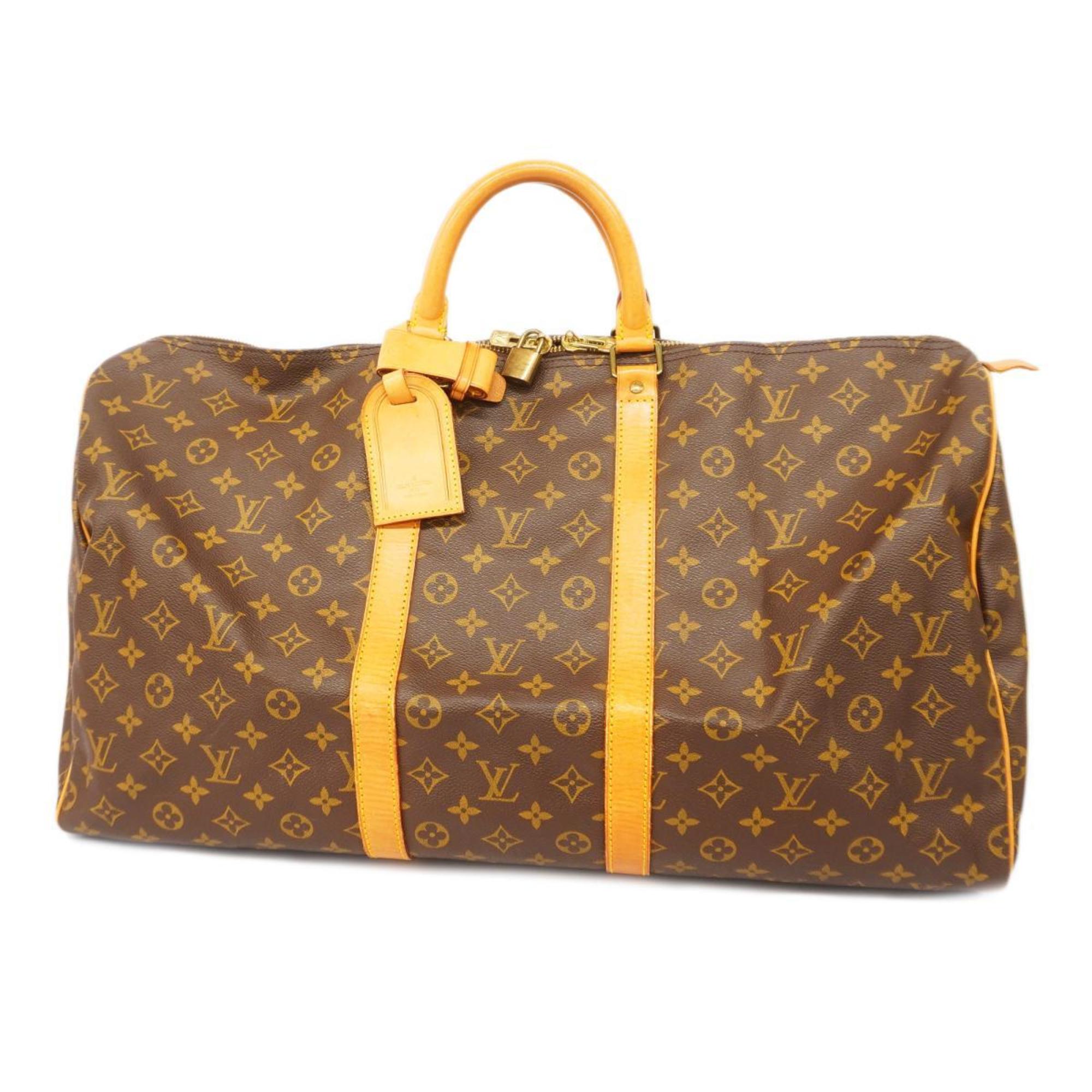 Louis Vuitton Boston Bag Monogram Keepall 55 M41424 Brown Men's Women's ...