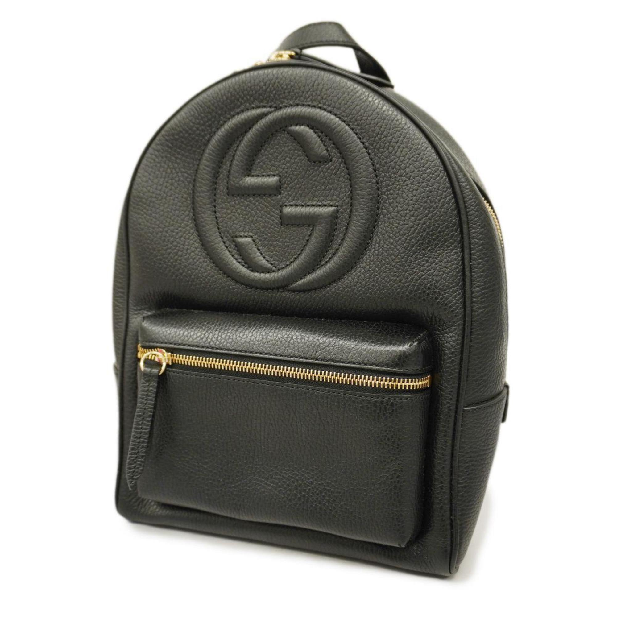 Gucci Rucksack Soho Interlocking G 536192 Leather Black Gold Hardware ...