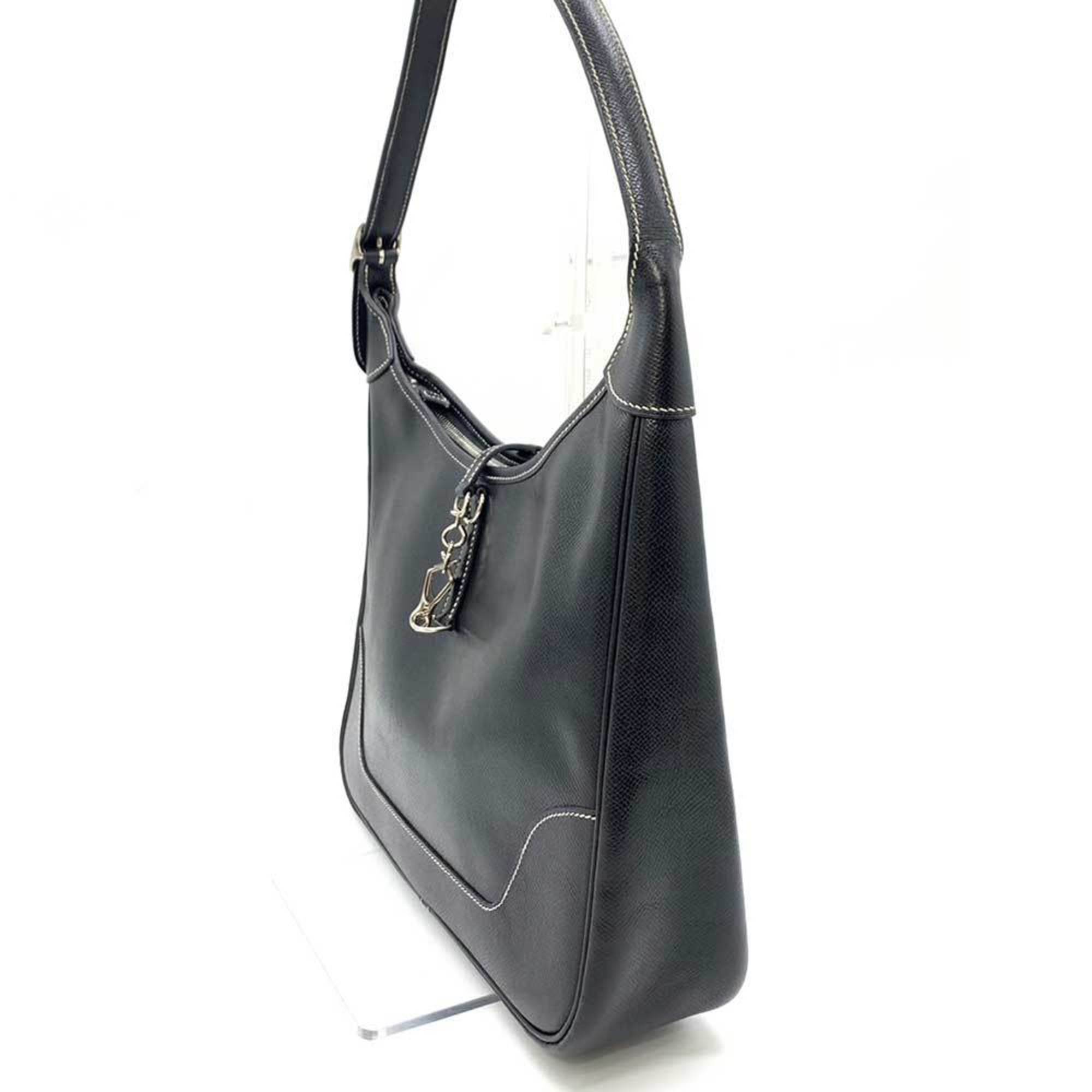 Hermes Bag Trim 31 Black Shoulder Ladies Couchevel Leather HERMES