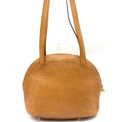 Christian Dior Bag Shoulder Brown Tea CD Plate Egg Shape Ladies Leather ChristianDior