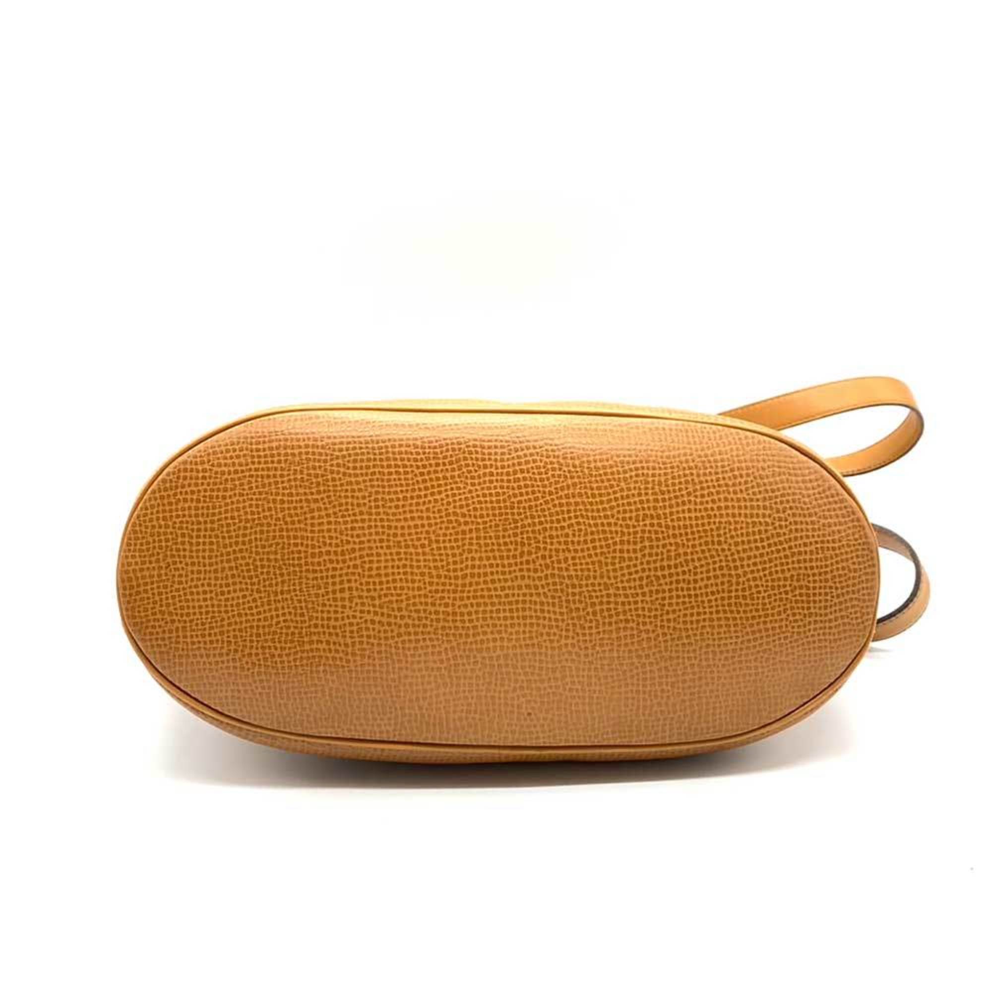 Christian Dior Bag Shoulder Brown Tea CD Plate Egg Shape Ladies Leather ChristianDior