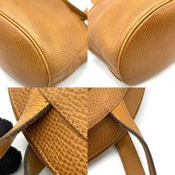 Christian Dior Bag Shoulder Brown Tea CD Plate Egg Shape Ladies Leather ChristianDior