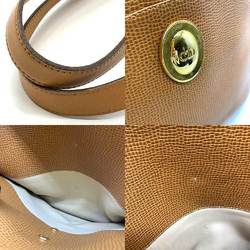 Christian Dior Bag Shoulder Brown Tea CD Plate Egg Shape Ladies Leather ChristianDior