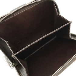 FENDI Zucchino Bifold Wallet Canvas Leather Beige Dark Brown 8M0018