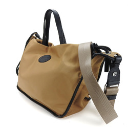 Hunting World Hand Bag Shoulder 511703 Nylon Leather Beige Black Ladies HUNTING WORLD hand bag shoulder