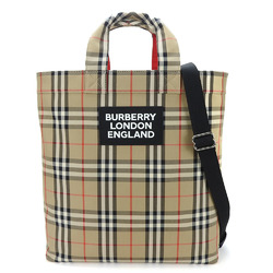 Burberry London Tote Bag Shoulder Nova Check Canvas Beige Black Ladies BURBERRY tote bag shoulder beige black