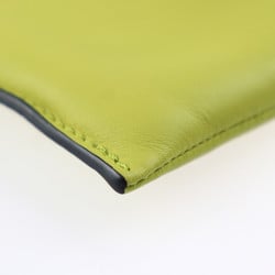 LOEWE Flamenco Pocket Shoulder Bag A411F10X01 Nappa Leather Lime Yellow Drawstring Pochette