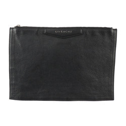 GIVENCHY Antigona Second Bag Leather Black Silver Hardware Clutch Pouch