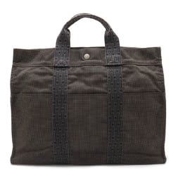 HERMES Hermes Yale Line Tote MM Bag Handbag Canvas Gray Black