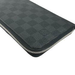 LOUIS VUITTON Round Zipper Damier Graphite Zippy Organizer N63077 Louis Vuitton Black Long Wallet