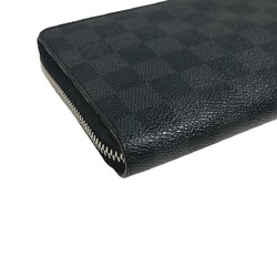 LOUIS VUITTON Round Zipper Damier Graphite Zippy Organizer N63077 Louis Vuitton Black Long Wallet