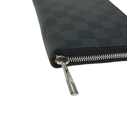 LOUIS VUITTON Round Zipper Damier Graphite Zippy Organizer N63077 Louis Vuitton Black Long Wallet