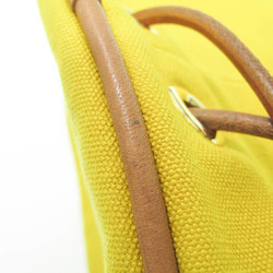 Hermes Polochon Mimil PM Women's Cotton Canvas,Leather Shoulder Bag Brown,Yellow